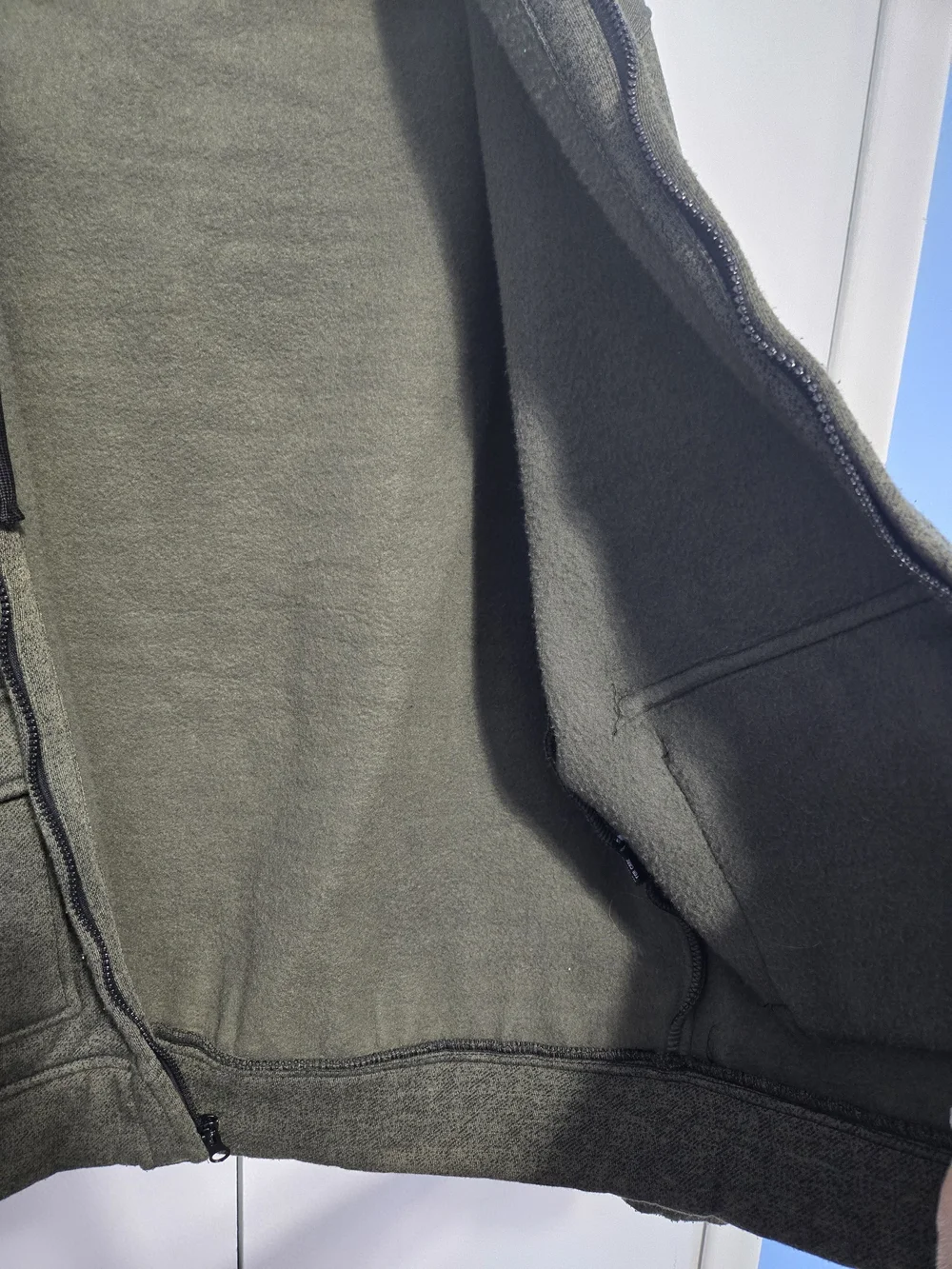 Carbon Men's XL Olive Green Sherpa Lined Full Zip Utility Hoodie Jacket